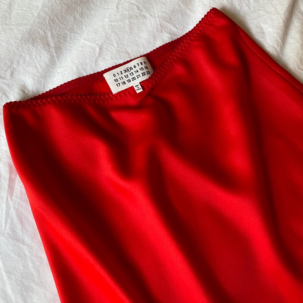 NWOT MM6 Maison Margiela Red Slip Skirt